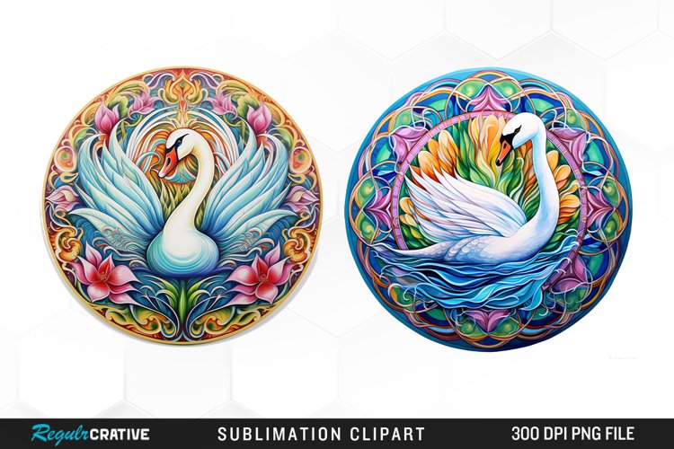 Watercolor Buy Swan Mandala Clipart