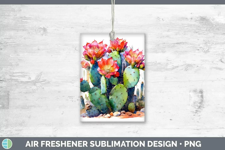 Watercolor Cactus Air Freshener Sublimation Car Freshener De