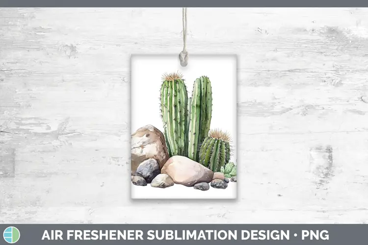 Watercolor Cactus Air Freshener Sublimation Car Freshener De