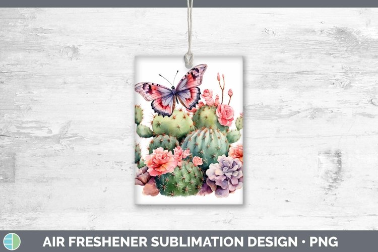 Watercolor Cactus Air Freshener Sublimation Car Freshener De