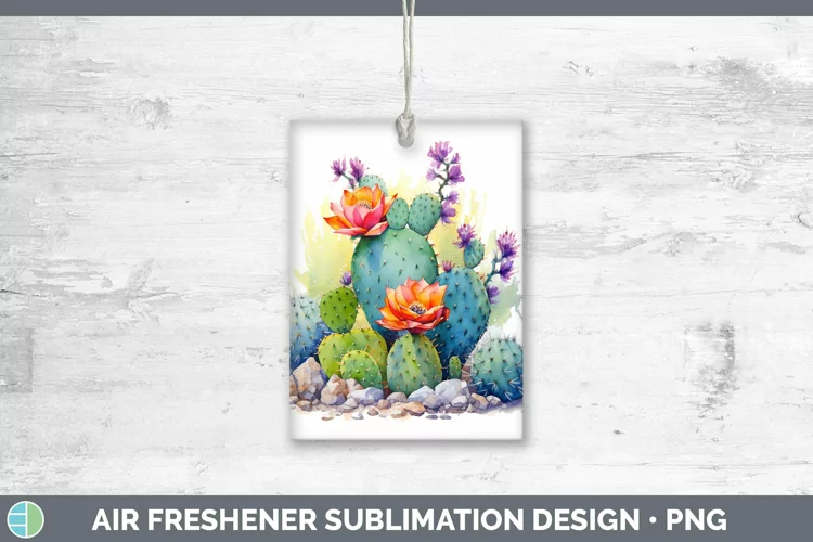 Watercolor Cactus Air Freshener Sublimation Car Freshener De