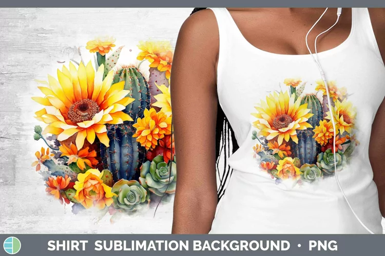 Watercolor Cactus Shirt Sublimation Sublimation Background D