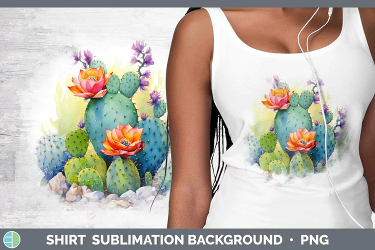 Watercolor Cactus Shirt Sublimation Sublimation Background D