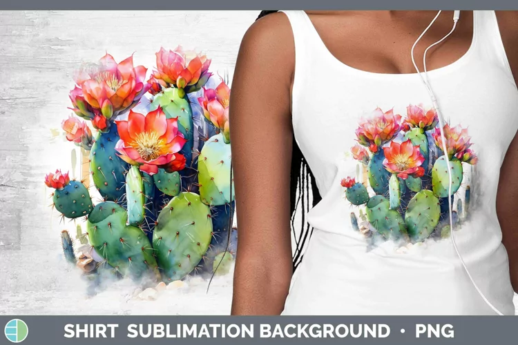 Watercolor Cactus Shirt Sublimation Sublimation Background D