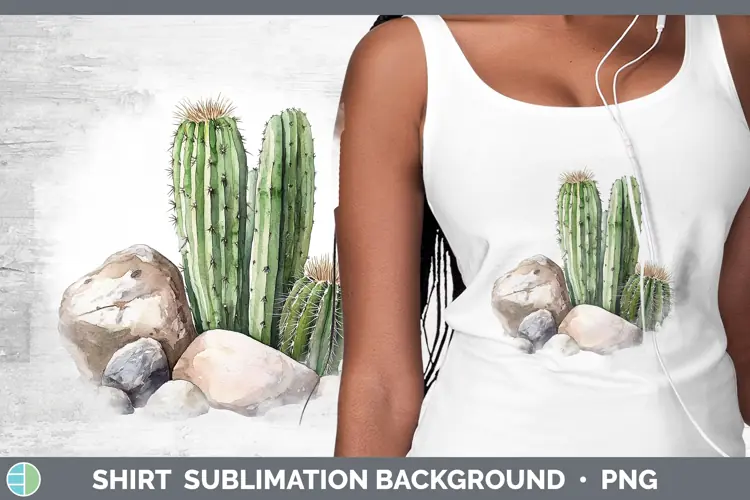 Watercolor Cactus Shirt Sublimation Sublimation Background D