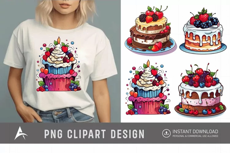 Watercolor Sweet Cakes Clipart