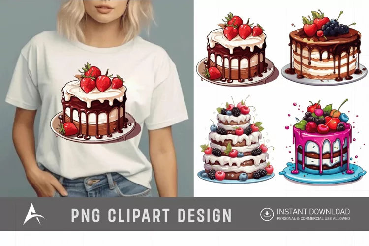 Watercolor Sweet Cakes Clipart
