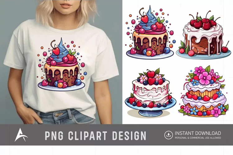 Watercolor Sweet Cakes Clipart