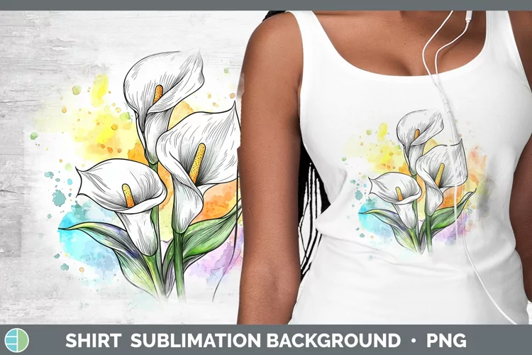 Watercolor Calla Lily Shirt Sublimation Sublimation Backgrou