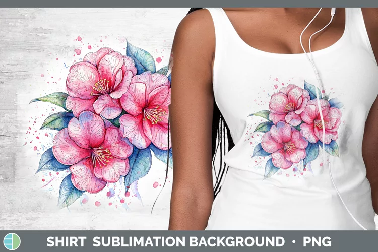 Watercolor Camellia Shirt Sublimation Sublimation Background
