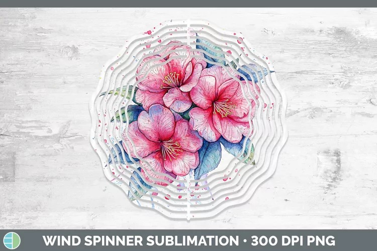 Watercolor Camellia Wind Spinner Sublimation Spinner Designs
