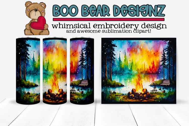 Camping Summer tumbler Sublimation design