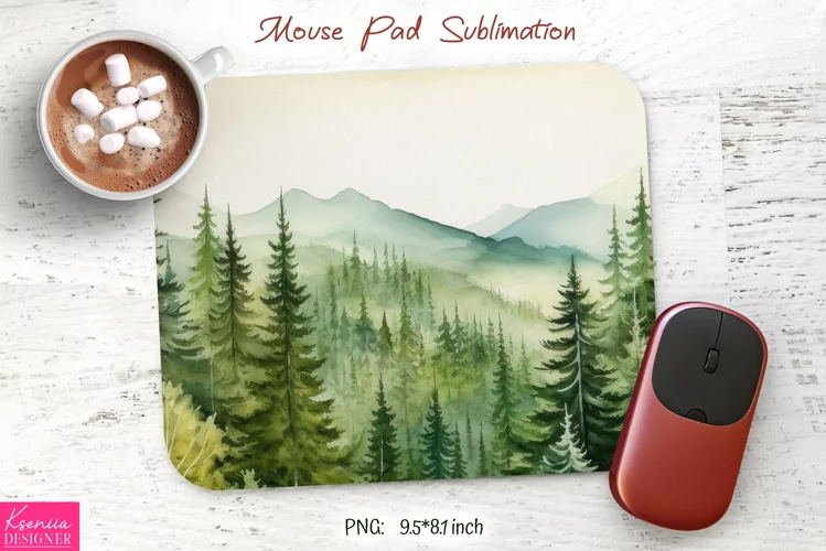 Watercolor Camping Design|Mountain Mouse Pad Sublimation