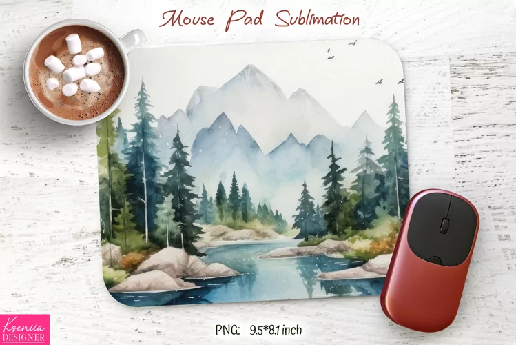 Watercolor Camping Design|Mountain Mouse Pad Sublimation