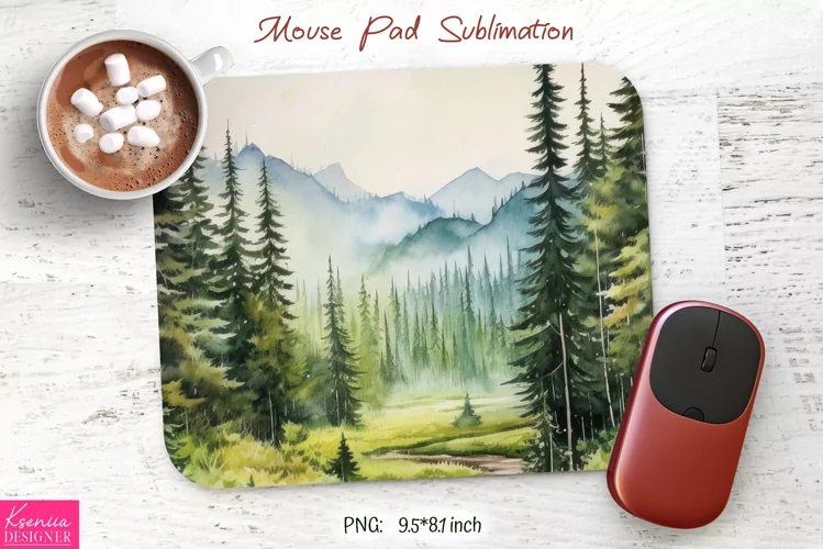 Watercolor Camping Design|Mountain Mouse Pad Sublimation