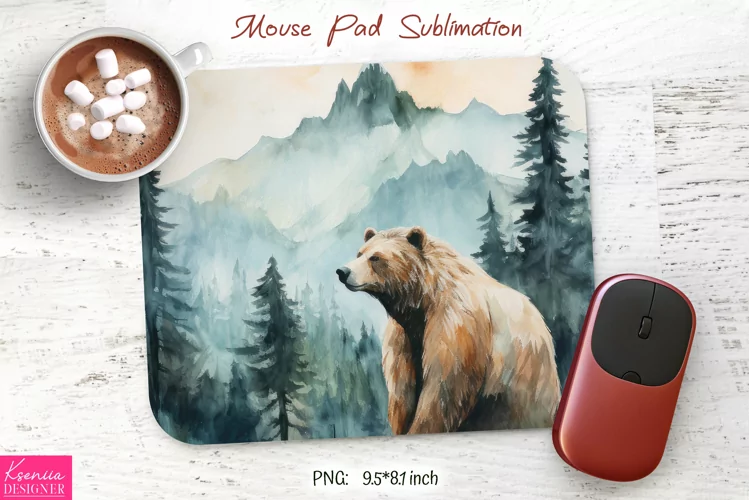 Watercolor Wild Animal Mouse Pad Sublimation