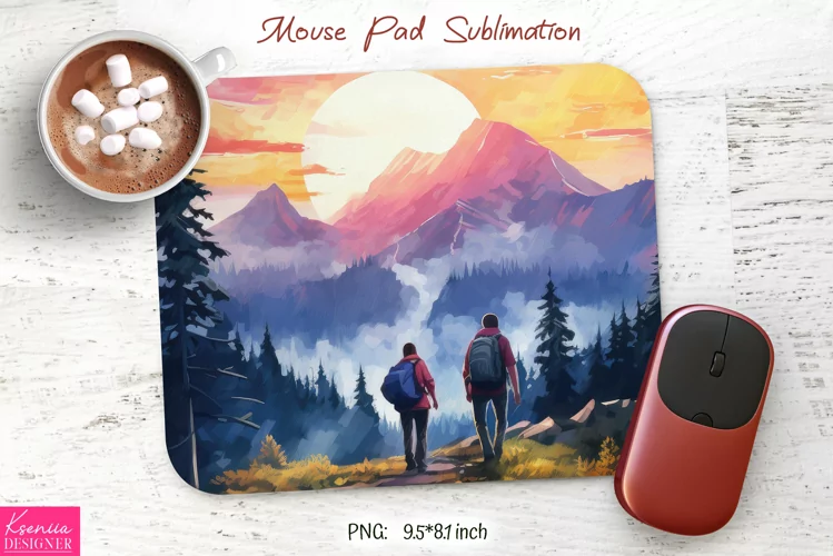 Watercolor Camping Design|Mountain Mouse Pad Sublimation