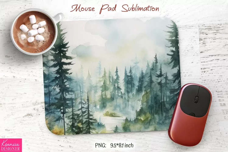Watercolor Camping Design|Mountain Mouse Pad Sublimation