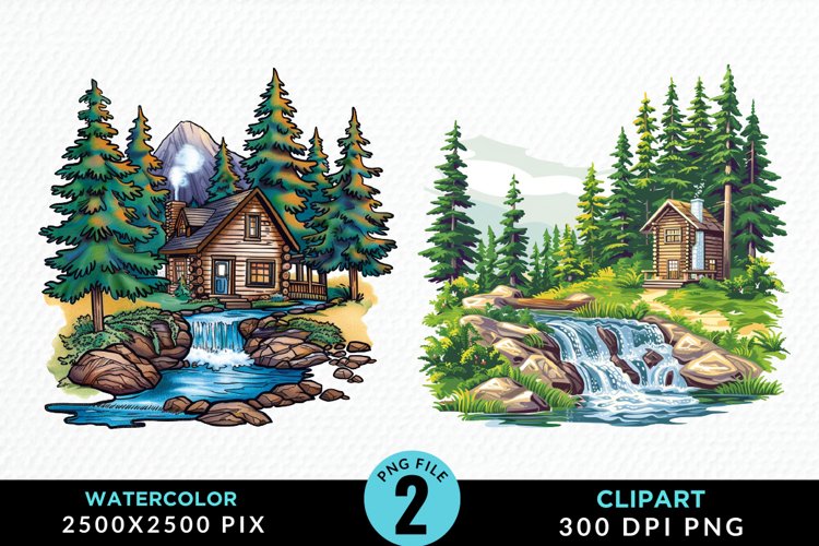 Watercolor Camping Graphics Clipart