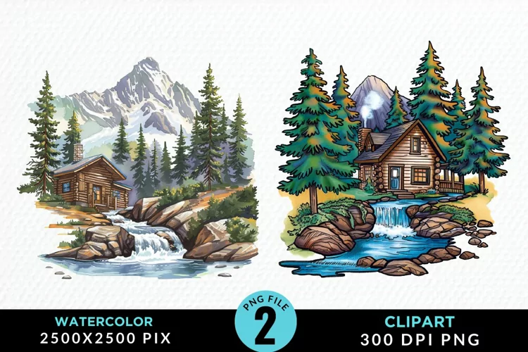 Watercolor Camping Graphics Clipart