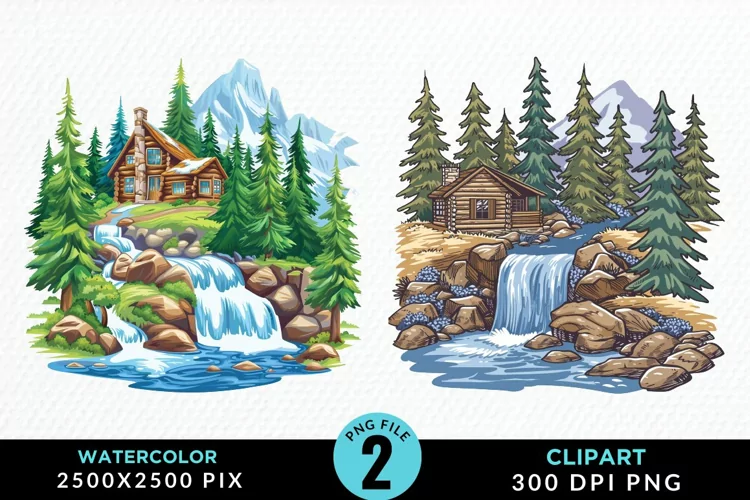 Watercolor Camping Graphics Clipart