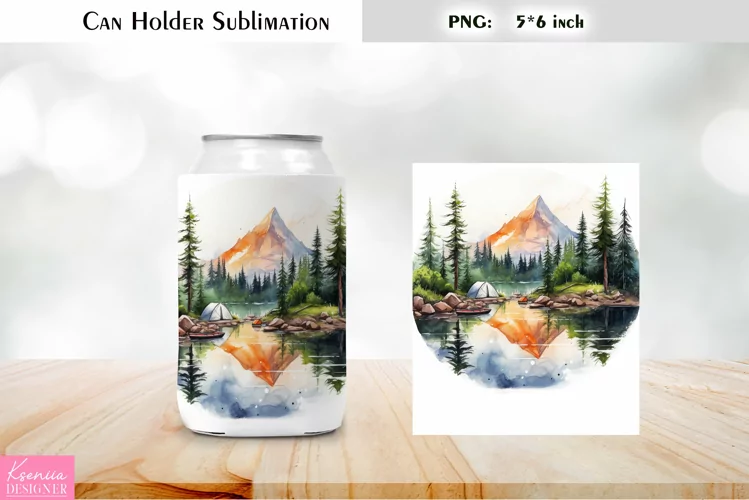 Landscape Can Cooler Wrap |Mountains Can Holder Sublimation