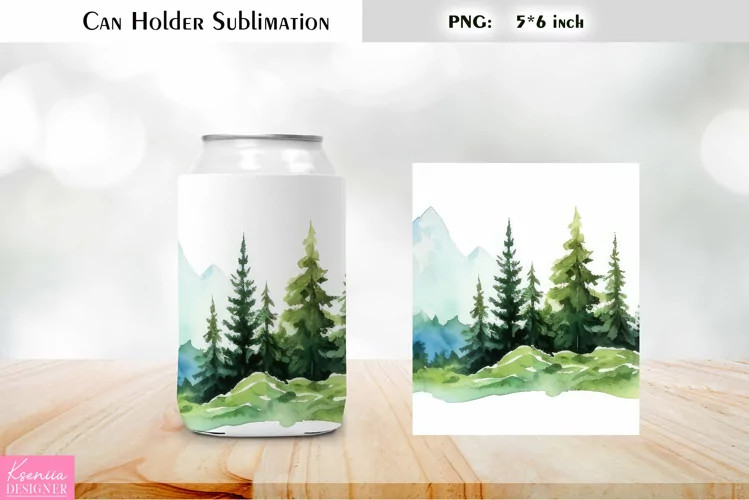 Landscape Can Cooler Wrap |Mountains Can Holder Sublimation