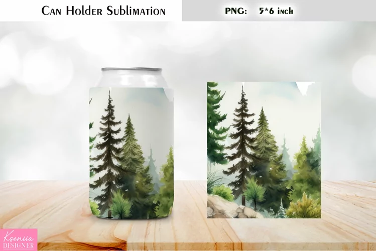 Landscape Can Cooler Wrap |Mountains Can Holder Sublimation