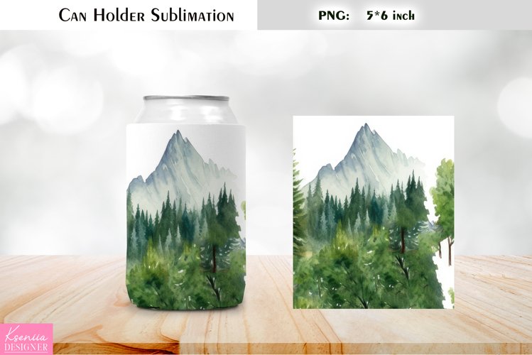 Landscape Can Cooler Wrap |Mountains Can Holder Sublimation