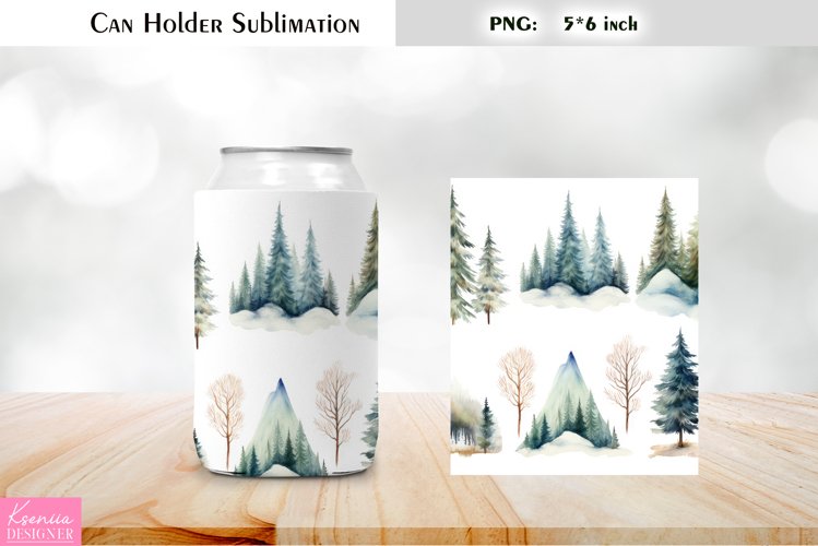 Floral Can Cooler Wrap |Watercolor Can Holder Sublimation