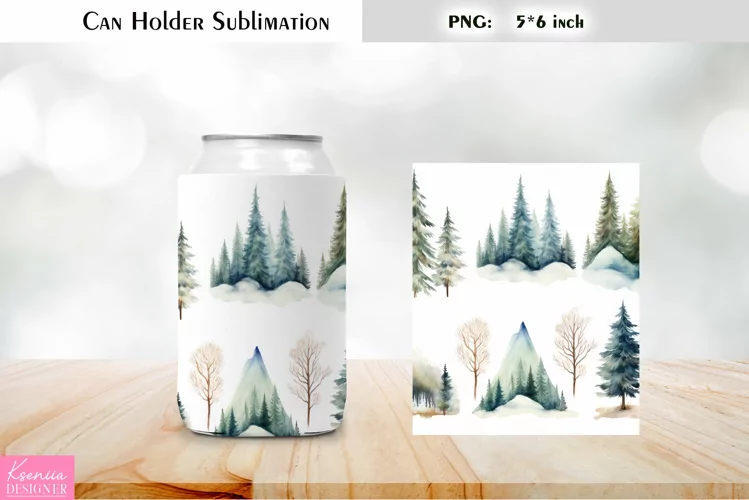 Floral Can Cooler Wrap |Watercolor Can Holder Sublimation