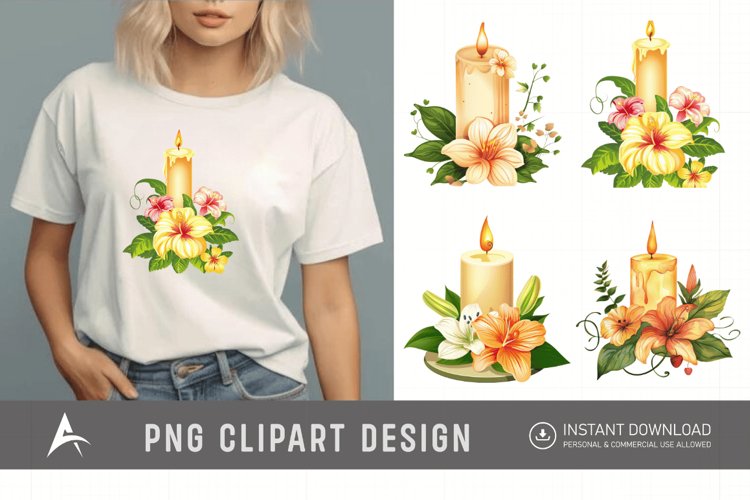 Watercolor Candle Clipart