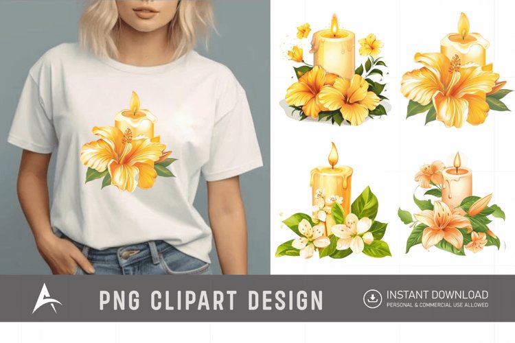 Watercolor Candle Clipart