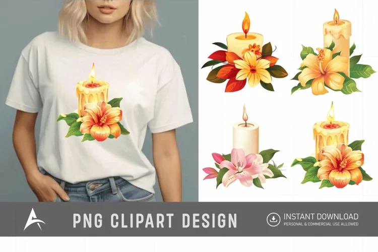 Watercolor Candle Clipart