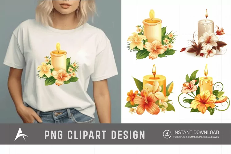 Watercolor Candle Clipart