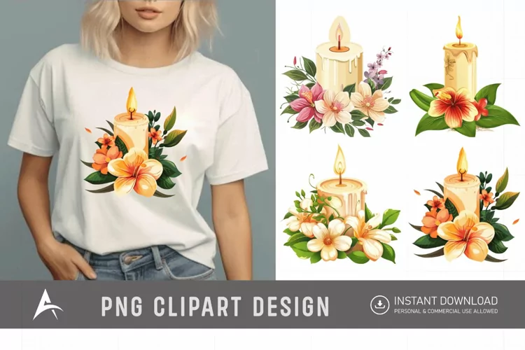 Watercolor Candle Clipart