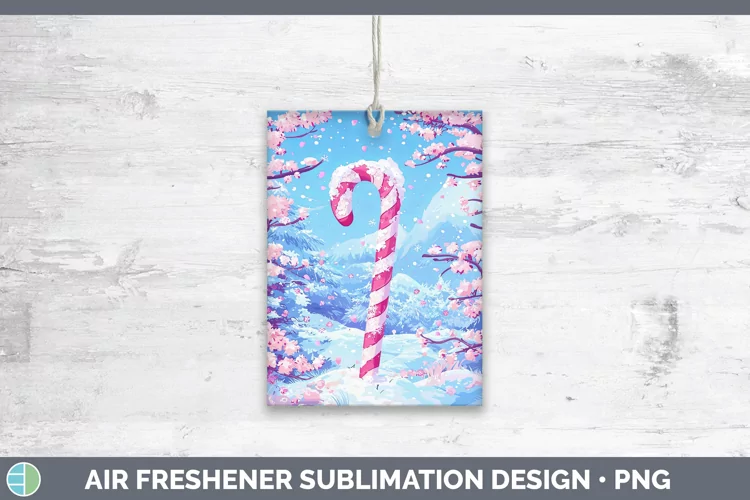 Watercolor Candy Cane Air Freshener Sublimation Car Freshene