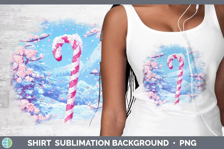 Watercolor Candy Cane Shirt Sublimation Sublimation Backgrou