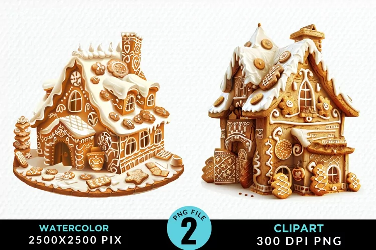 Watercolor Candyland House Art Clipart