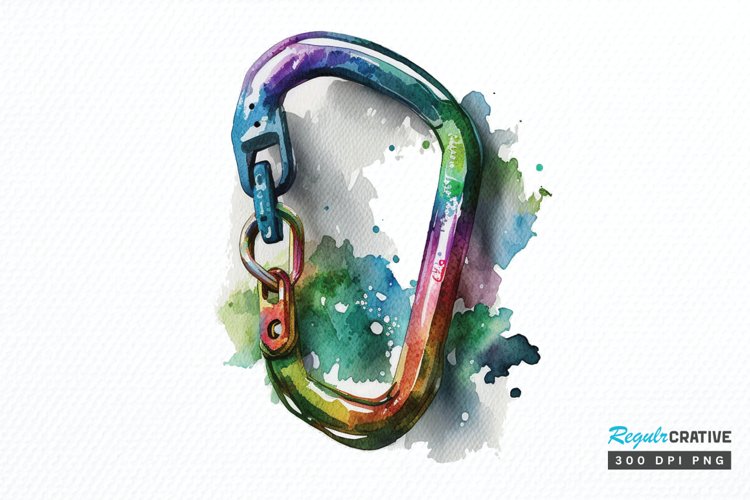 Watercolor Carabiner PNG Clipart