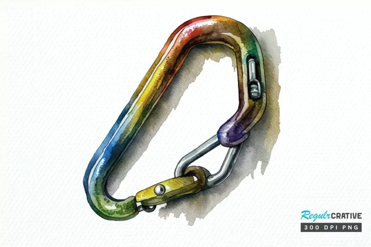 Watercolor Carabiner PNG Clipart