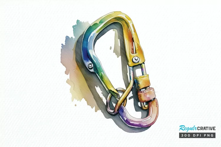 Watercolor Carabiner PNG Clipart