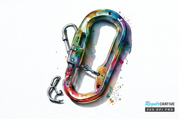 Watercolor Carabiner PNG Clipart example image 1