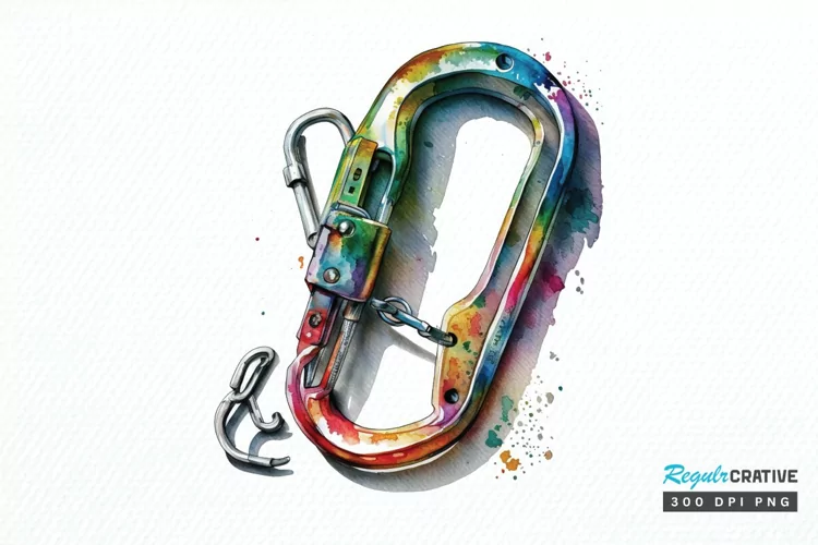 Watercolor Carabiner PNG Clipart