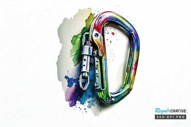 Watercolor Carabiner PNG Clipart