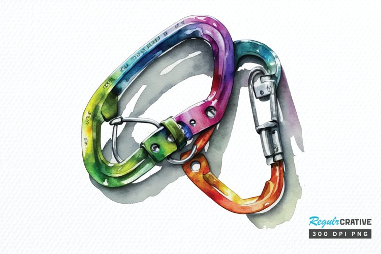 Watercolor Carabiner PNG Clipart