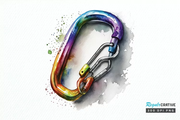 Watercolor Carabiner PNG Clipart