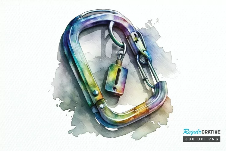 Watercolor Carabiner PNG Clipart