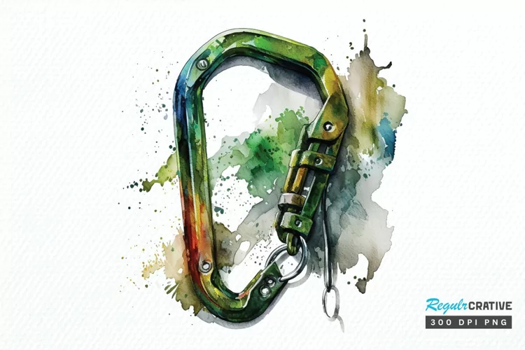 Watercolor Carabiner PNG Clipart