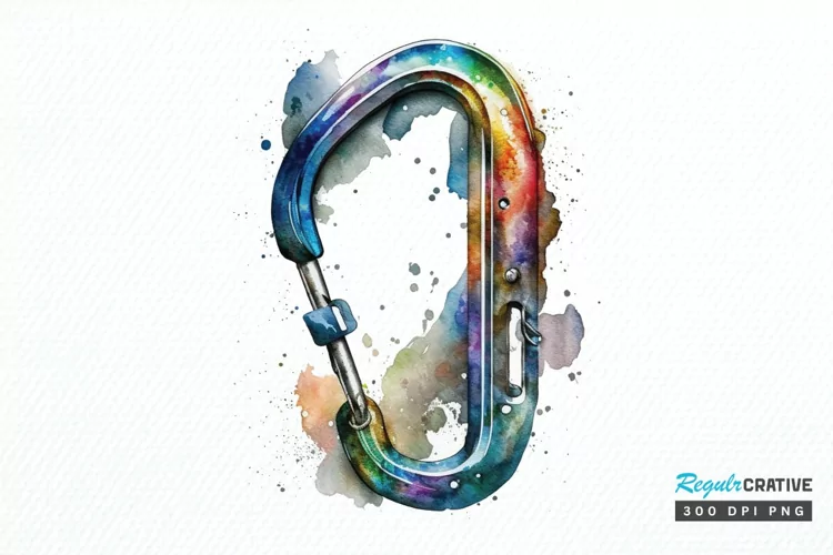 Watercolor Carabiner PNG Clipart